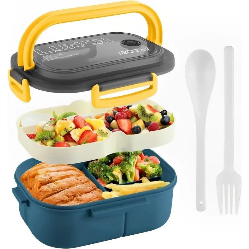 Large Capacity Plastic Lunch Box for Home and School