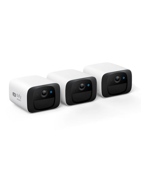 eufy Security SoloCam C210 3-Cam Pack Wireless Outdoor Camera 2K Resolution No Monthly Fee Wireless 2.4 GHz Wi-Fi HomeBase 3 Compatible (Renewed)