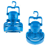Camping Lantern with Fan Set ? Set of 2 Weather-Resistant Camping Lights with 18 LED Bulbs and High and Low Fan Settings by Wakeman (Blue)