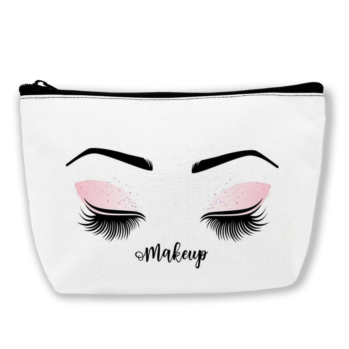 BUYIDUI Sexy Women Eyelashes Cosmetic Bags Makeup Bags Toiletry Bag Large Capacity Organizer Pouch with Zipper Travel Accessories for Women Girls