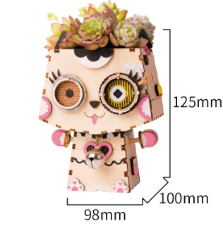 DIY Wooden 3D Puzzle with Succulent Planter
