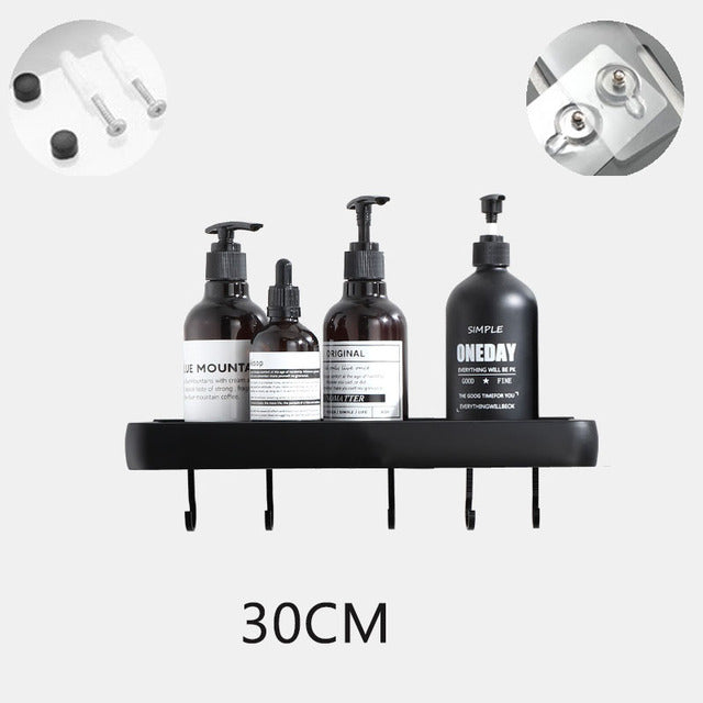 Wall Mounted Bathroom Organizer Shelf and Towel Rack