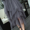 High Waist Irregular Mesh A-Line Puff Skirt for Women
