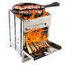 Square Outdoor Mini BBQ Grill for Camping and Picnics