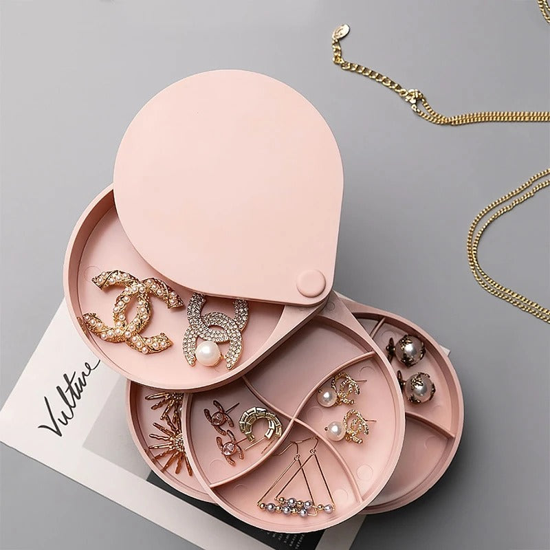 Earring Storage Box with Rotating Display Rack