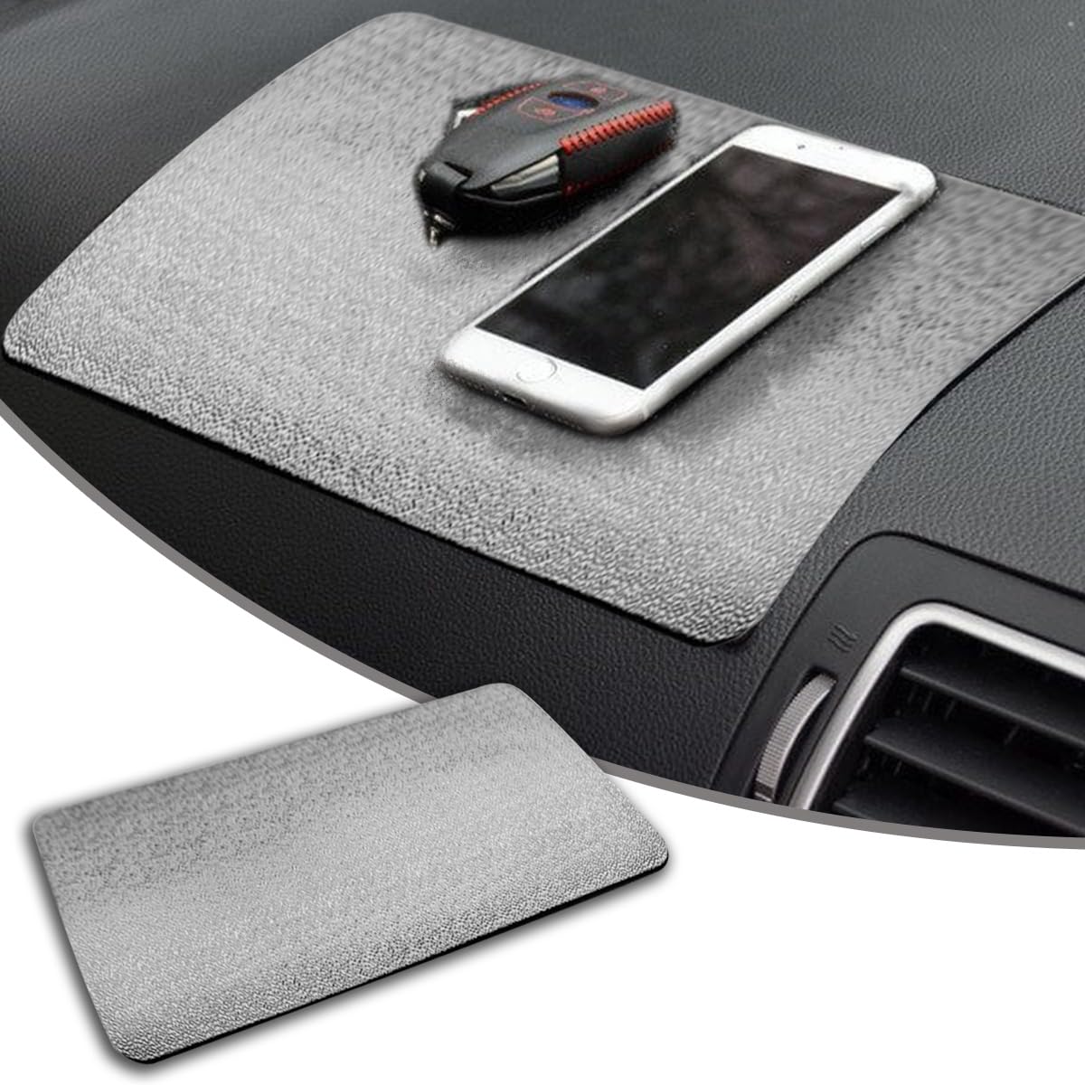 Couslcd Car Dashboard Anti-Slip MatUniversal PVC Sticky Adhesive Pad for Auto10.6" x 5.9" Multifunctional Vehicle Dash Strong Gripping Pad for Cell Phones Sunglasses Keys GPS Coins (Car Texturev)