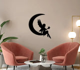 Fairy on the Moon Metal Wall Art for Home Decor