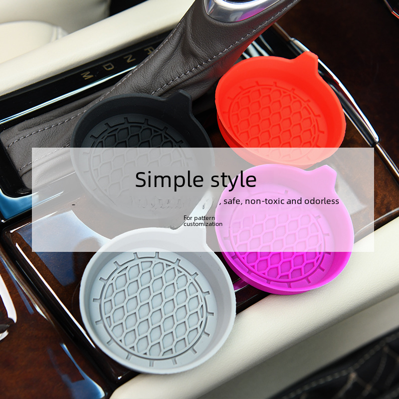 Creative Silicone Car Coaster with Rhinestones