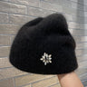 Women's Thick Rabbit Hair Knitted Hat with Rhinestones