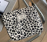 Creamy White Leopard Print Makeup and Clutch Bag