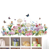 2pcs Butterfly Flower Pattern Wall Decals for Home Decor