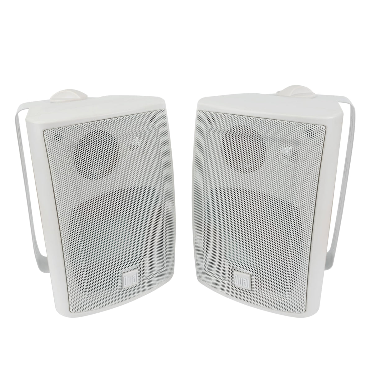 Dual Electronics 4" 3-Way High Performance Outdoor Indoor Speakers with Powerful Bass Effortless Mounting Swivel Brackets All Weather Resistance Sold in Pair LU43PW