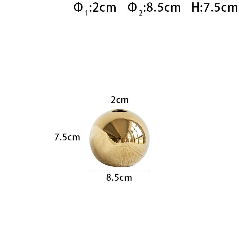 Electroplated Ceramic Gold Vase for Home Decor