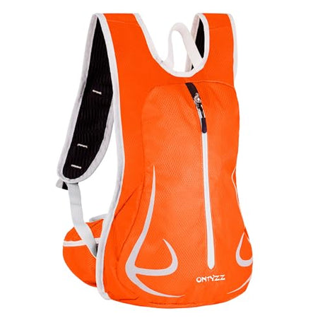 ONTYZZ Orange 14L Small Running Backpack Waterproof& Lightweight Hiking Backpack with Reflective Stripes for Biking Hiking Running Skiing Camping Trekking Mountaineering
