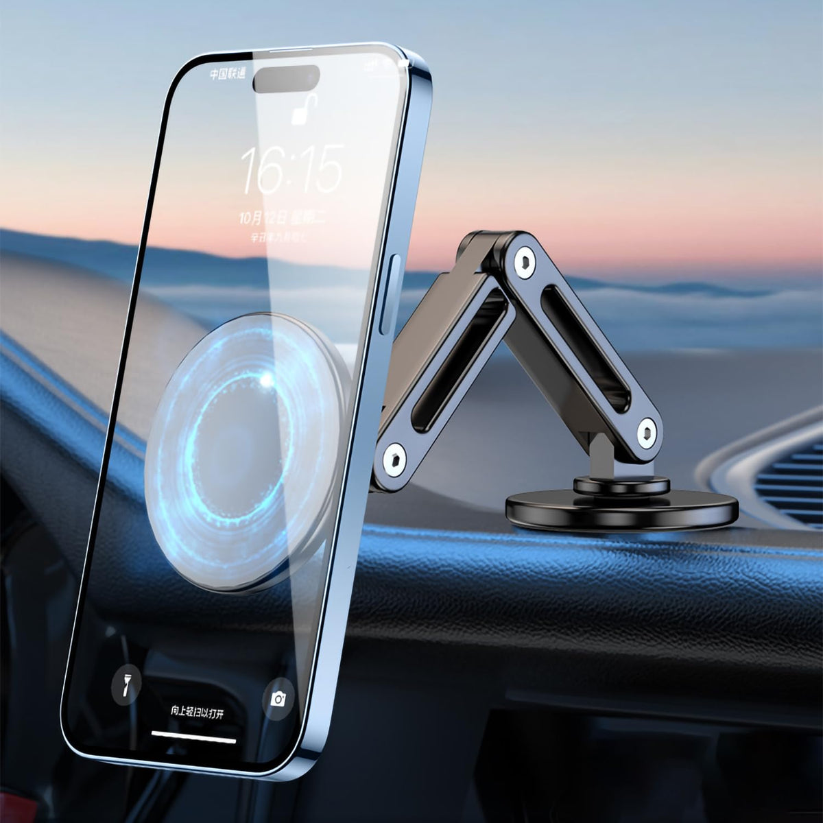 YTT Magnetic Phone Holder for Car iPhone Magnetic car Mount for Cell Phone Metal Upgrade Magnets Phone Mount 360° Rotation MagSafe Accessories for iPhone 14/13/12 Pro Max & All Phones(Black)