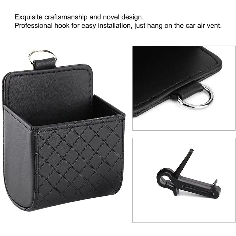 Leather Multifunctional Storage Box for Car Air Vents