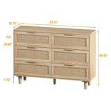 Drawers Rattan Storage Cabinet Rattan Drawer,for Bedroom,Living Room,Natural