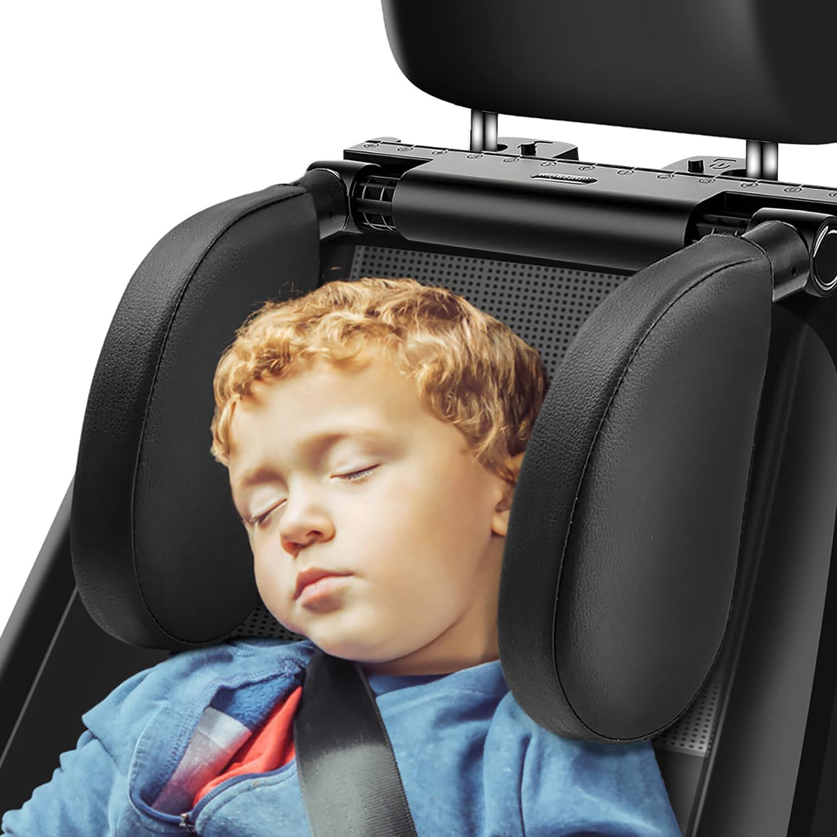 Car Headrest Pillow 180° Adjustable Travel Sleeping Car Headrest U-Shaped Car Seat Head Neck Support Road Pal Headrest for Long Trip Suitable for Kids and Adults Black