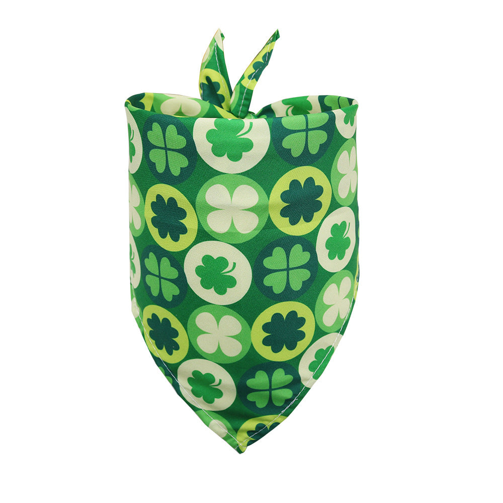 St. Patrick's Day Clover Dog Scarf Pet Accessory