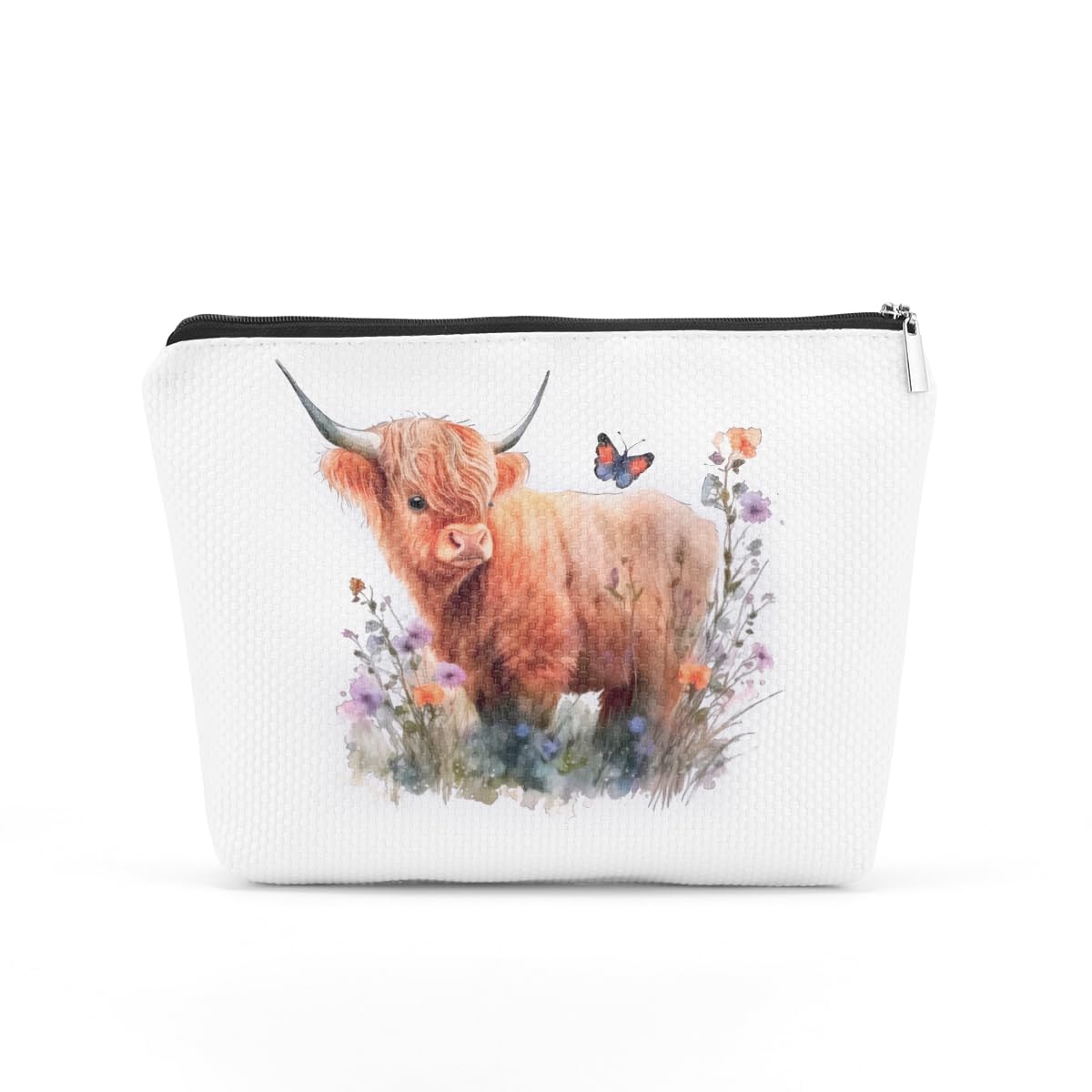 Western Cosmetic Bag Highland Cow Gifts Western Stuff Western Gifts for Women Cowgirl Her Farm Girls Daughter Cow Print Stuff Floral Makeup Bag Travel Organizer Mothers Day Graduation Birthday Gifts