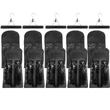 VARIPOWDER 10pcs Hair Extensions Hanger Bags Dust Proof Wig Storage Bag Portable Hair Extension Storage Bag Strong Holder Wigs Carrier Bags with Transparent Zip Up Closure - (Black)