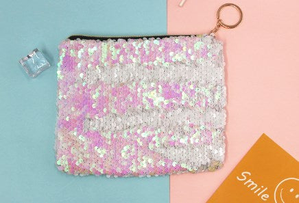 Two-Tone Mermaid Sequin Makeup Organizer Pouch