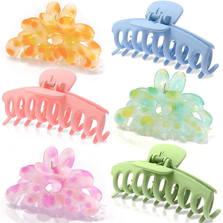 ISCRM Hair Claw Clips for Women GirlsBig Claw Clips for Thick/Thin Hair ClawsKawaii Cute Hair Clips for Fine Hair Clups Hair Clamp BulkSummer Beach Hair Styling Accessories Womens (Full-colors)