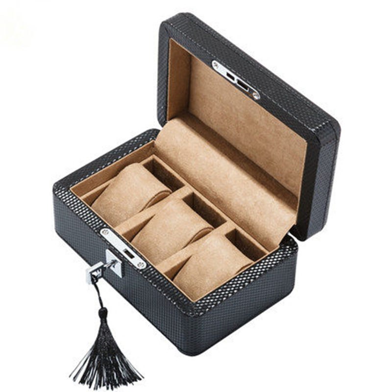Leather Watch Box - Wooden Display and Storage Case
