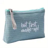 Waterproof Letter Pattern Zipper Makeup Bag Organizer