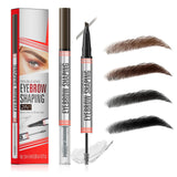 Microblading Eyebrow Pen Eyebrow Pencil with 4-Fork Tip & Shaping Brow Gel Waterproof 2-in-1 Dual-Ended Eye Brow Pencils for Women & Brow Glue Makeup Kit for Natural-Looking Brows MakeupDark Brown