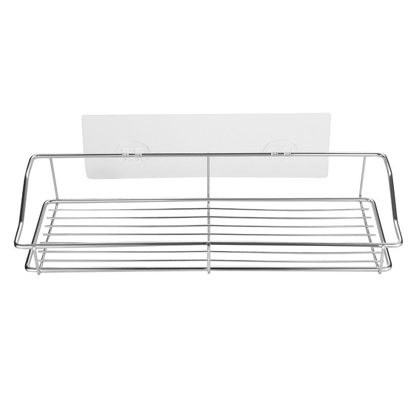 No-Drill Adhesive Bathroom Shelf - Stainless Steel Wall Mount