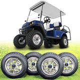 TakeLook - 10 inch Golf Cart Wheel CoversImproved 7 Spoke Chromed Hub Caps for Club Car/E-Z-GO/YA/Star Car/Excar and Other Models.(Set of 4)