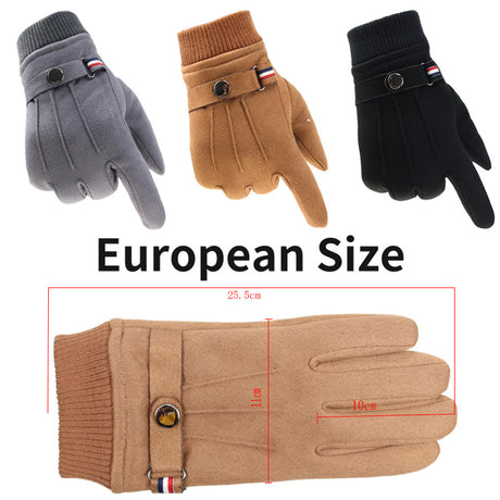 Suede Winter Men's Gloves for Cycling
