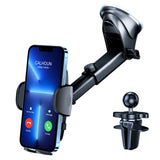 windshield phone mount for car [Military-Grade Suction]Car Phone Holder Mount Windshield Air Vent Long Arm Strong Suction Universal Cell Phone Holder Car for iPhone 14 13 12 Pro Max All Mobile Phones