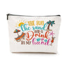 Funny Beach Gifts for Women Cosmetic Bag Vacation Beach Themed Gifts for Beach Lover Summer Lovers Makeup Bag Girls Trip Gifts Beach Stuff Necessities for Bestie Her Birthday Christmas Graduation