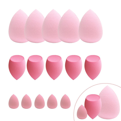 GFOUNS 15 pcs Beauty blender Makeup Sponge Bulk:Blender Sponges 15 Pcs for Liquid Cream and Powder Multi-colored Pink make up sponges for foundation