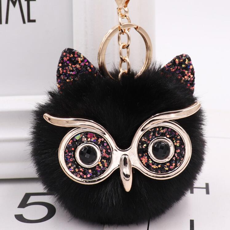 Grit Cat Owl Plush Keychain for Car Accessories