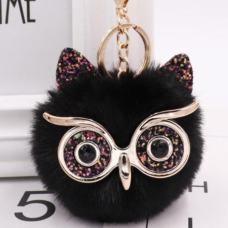 Grit Cat Owl Plush Keychain for Car Accessories