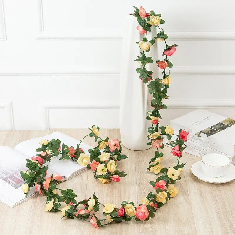 Artificial Pink Rose and Peony Chain for Home Decor
