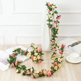 Artificial Pink Rose and Peony Chain for Home Decor