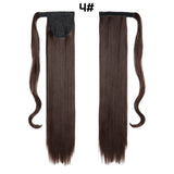 European American Long Straight Hair Velcro Ponytail