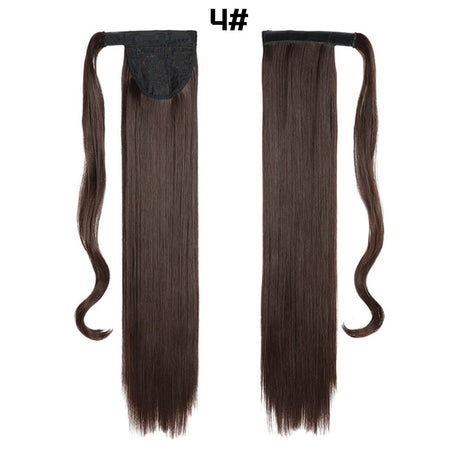 European American Long Straight Hair Velcro Ponytail