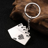 Metal Poker Keychain for Car and Creative Accessories