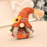 Thanksgiving Couple Figurines with Maple Leaves Decor
