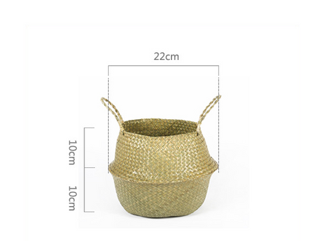 Foldable Natural Sea Grass Storage Basket for Home