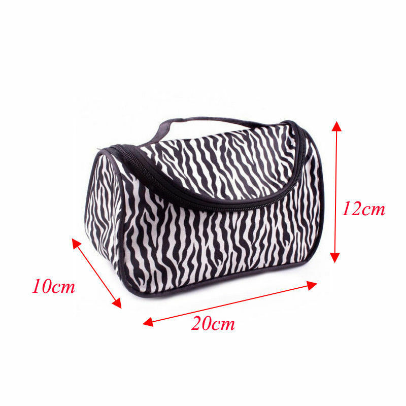 Zebra Striped Large Makeup Bag for Travel Organization