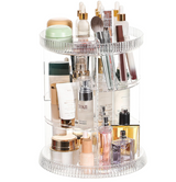 Diamond Pattern Acrylic Rotating Makeup Organizer