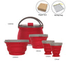 Outdoor Camping Cookware Set with Collapsible Kettle