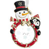 Ustinian 2024 Merry Christmas Snowman Metal Photo Tree Hanging Ornament Christmas Decorations Xmas Pendant Photo Frame for Home Decor (red)