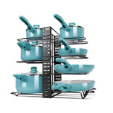 Adjustable Double-Sided Iron Pot Rack for Kitchen Storage